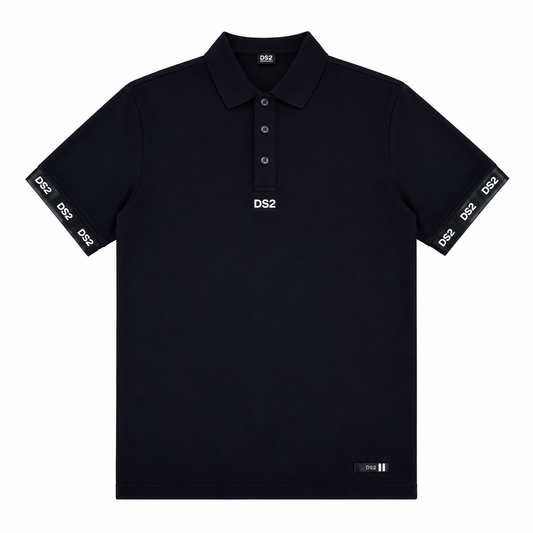 DS2 Polo Piqué SS26305 | Polo Uomo Manica Corta | Nero/Bianco