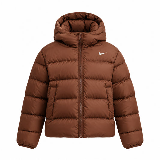 Nike Sportswear Therma-FIT Giacca Imbottita Donna Puffer con Cappuccio Vestibilità Ampia Imbottitura Sintetica Marrone Taglie XS-L IF5931-259