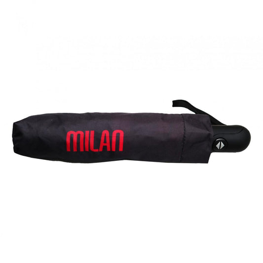 AC Milan Ombrello MI1603 – Nero, accessorio unisex per la pioggia, idea regalo per tifosi milanisti e appassionati di calcio, per le uscite quotidiane
