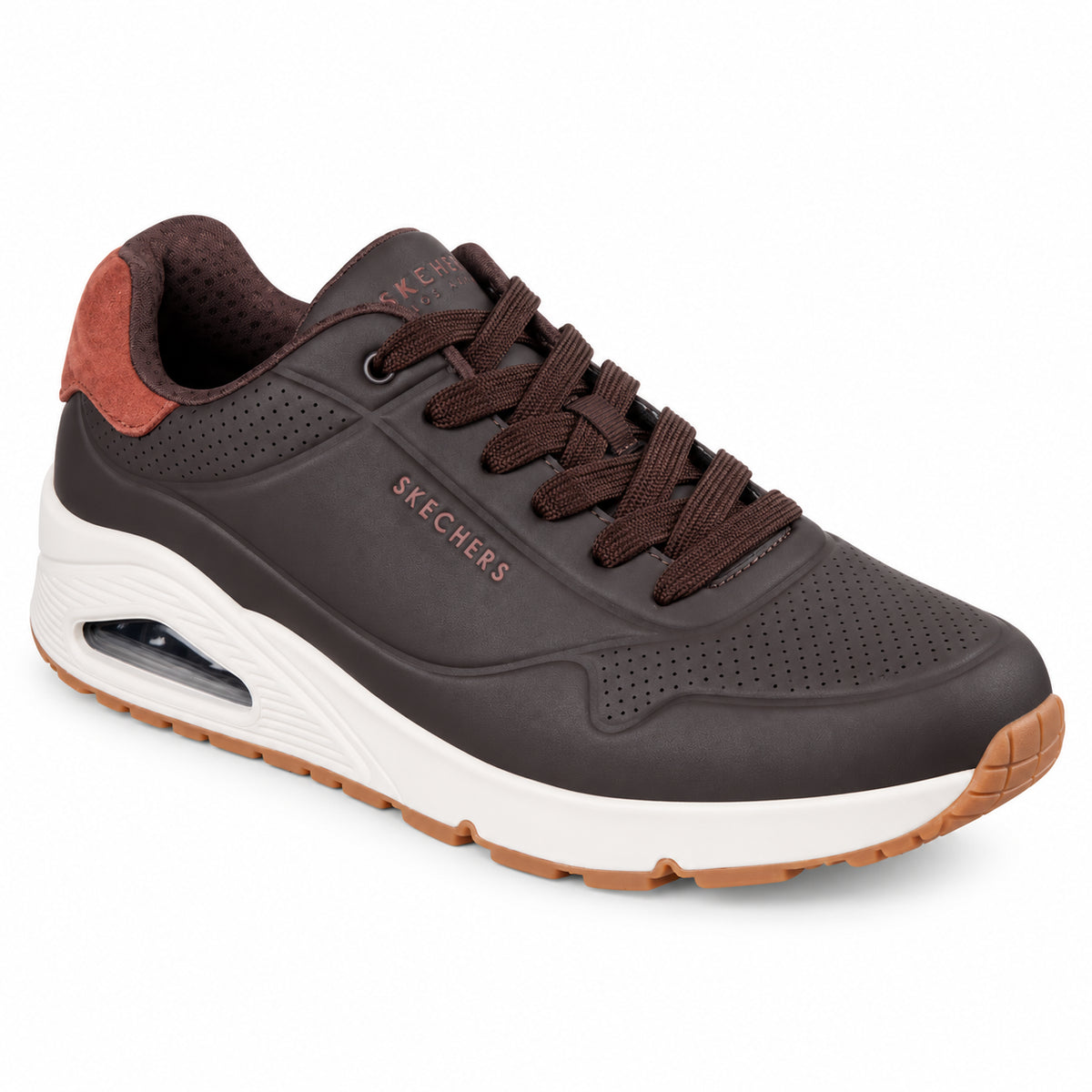 Skechers Uno - Suited On Air – Sneakers uomo marrone (Chocolate) in ecopelle – 183004-CHOC