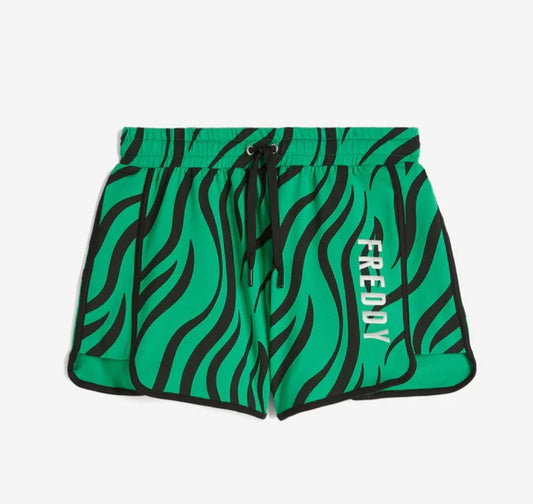 FREDDY FRE PANTALONE SHORT BLACK- ZEBRA BLACK ON GREEN S4WMVP1C-NANI87