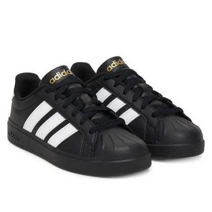 Adidas Streettalk JS5053 – Nero/Bianco, sneakers unisex bambino in ecopelle, scarpe junior per il tempo libero da abbinare a jeans, tute e look casual