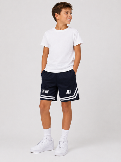 Starter bermuda alla moda bambino, ragazzo neri con inserti bianchi 1203 UB ST