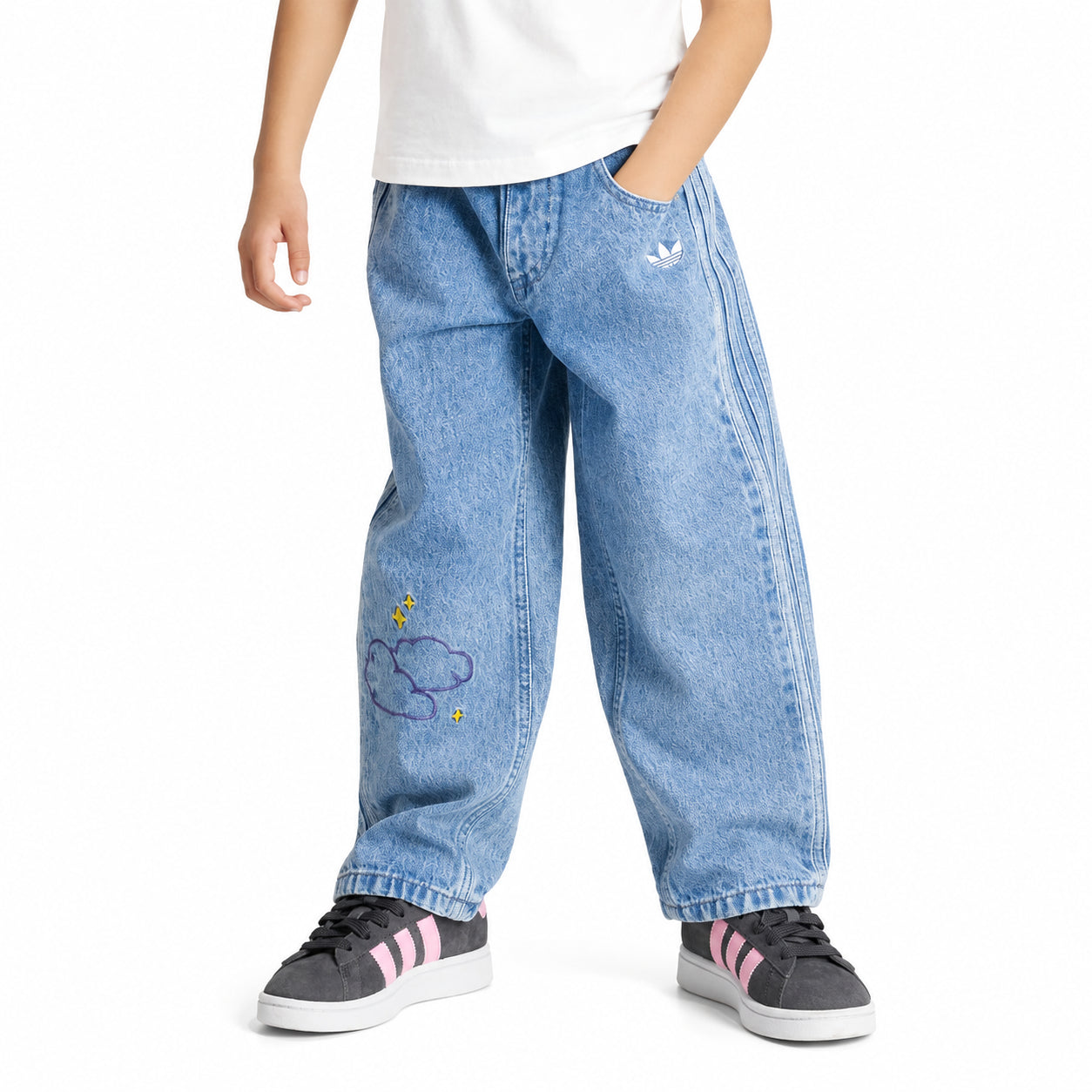 Adidas Loose Den Pants Bambini Jeans Chiaro