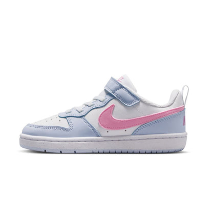 NIKE COURT BOROUGH LOW ESS+ PS WHITE/PINK RISE-FOOTBALL GREY IQ2726-101