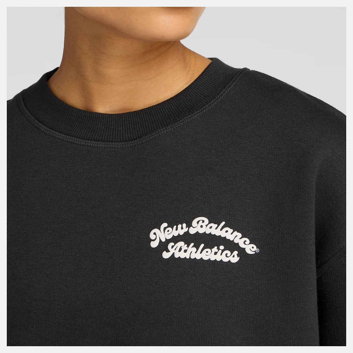 NEW BALANCE NEW LINEAR HERITAGE FLEECE CREW - BLACK WT53516BK