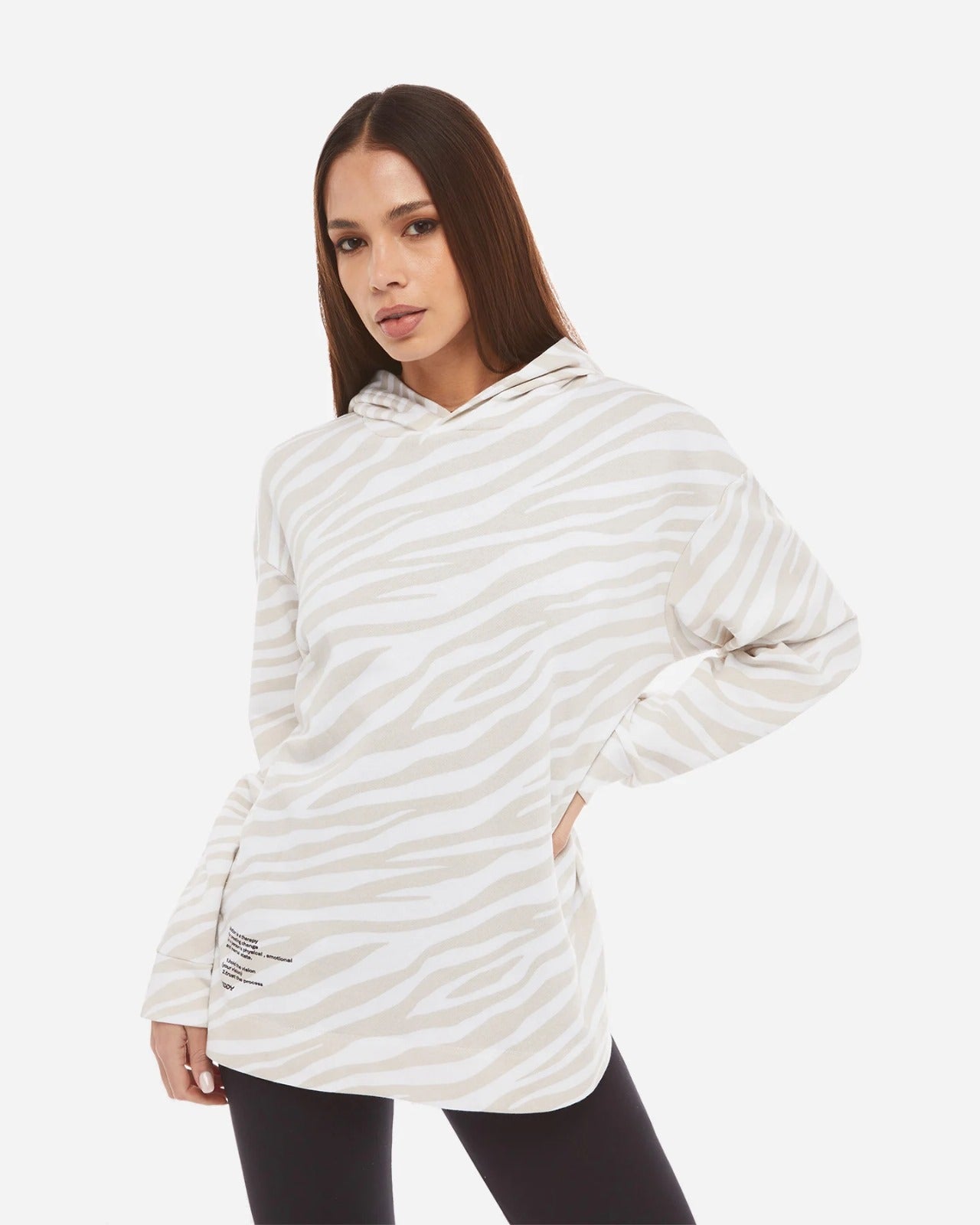 FREDDY FRE FELPA CAPPUCCIO ZEBRA ANIMALIER - WHITE S4WMCS7C-ANI85W