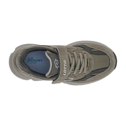 Lotto Boston AMF SUE CL S Sneakers Bambino Bambina in Nabuk Verde Dark Olive Grape Leaf Taglie 27-34 223818-EX7