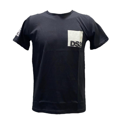 DS2 T-SHIRT 100% COTONE NERO FW25K034