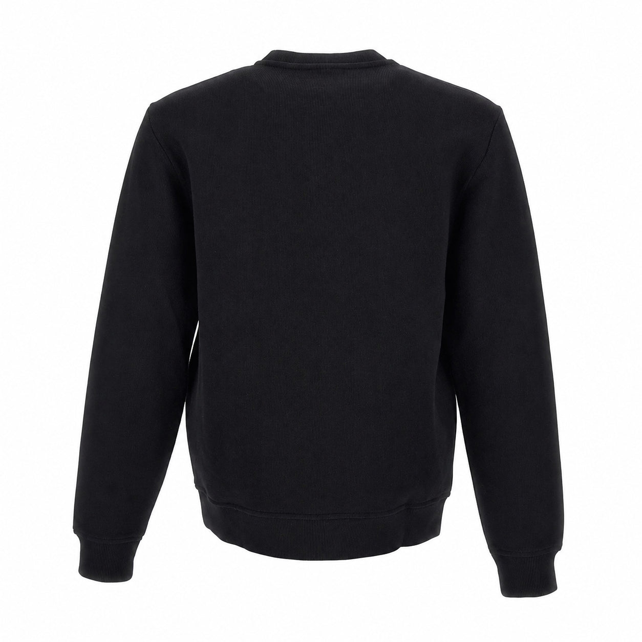 EA7 Felpa uomo nera a girocollo a costine, comoda e versatile per il tempo libero 7M002231-UC001