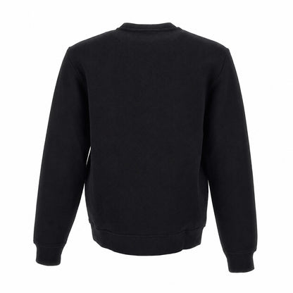 EA7 Felpa uomo nera a girocollo a costine, comoda e versatile per il tempo libero 7M002231-UC001