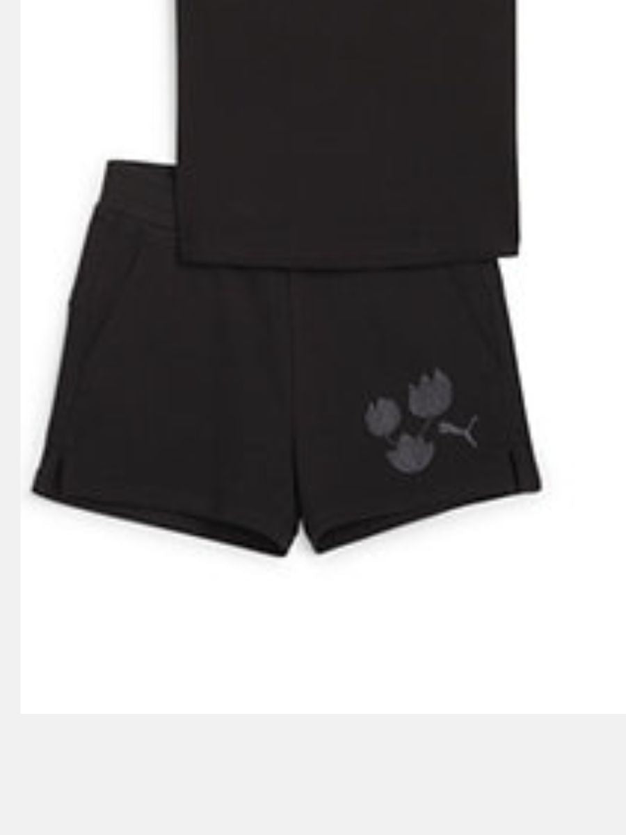 PUMA BLOSSOM TEE & SHORTS SET G BLACK 680320-01