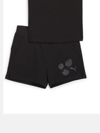 PUMA BLOSSOM TEE & SHORTS SET G BLACK 680320-01