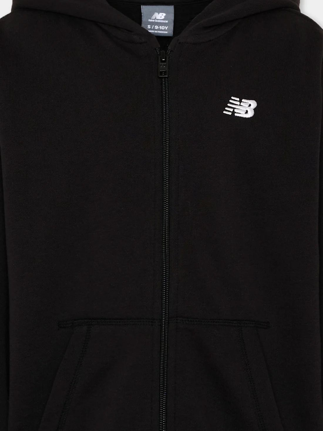 New Balance French Terry Small Logo Full Zip Hoodie LAKB0057-BK | Unisex Bambino | Nero