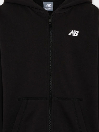 New Balance French Terry Small Logo Full Zip Hoodie LAKB0057-BK | Unisex Bambino | Nero