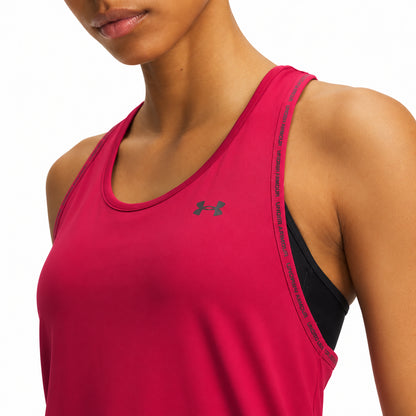 Under Armour Tech Knockout Tank – Canotta sportiva donna bordeaux (Claret) in poliestere – 1389851-622