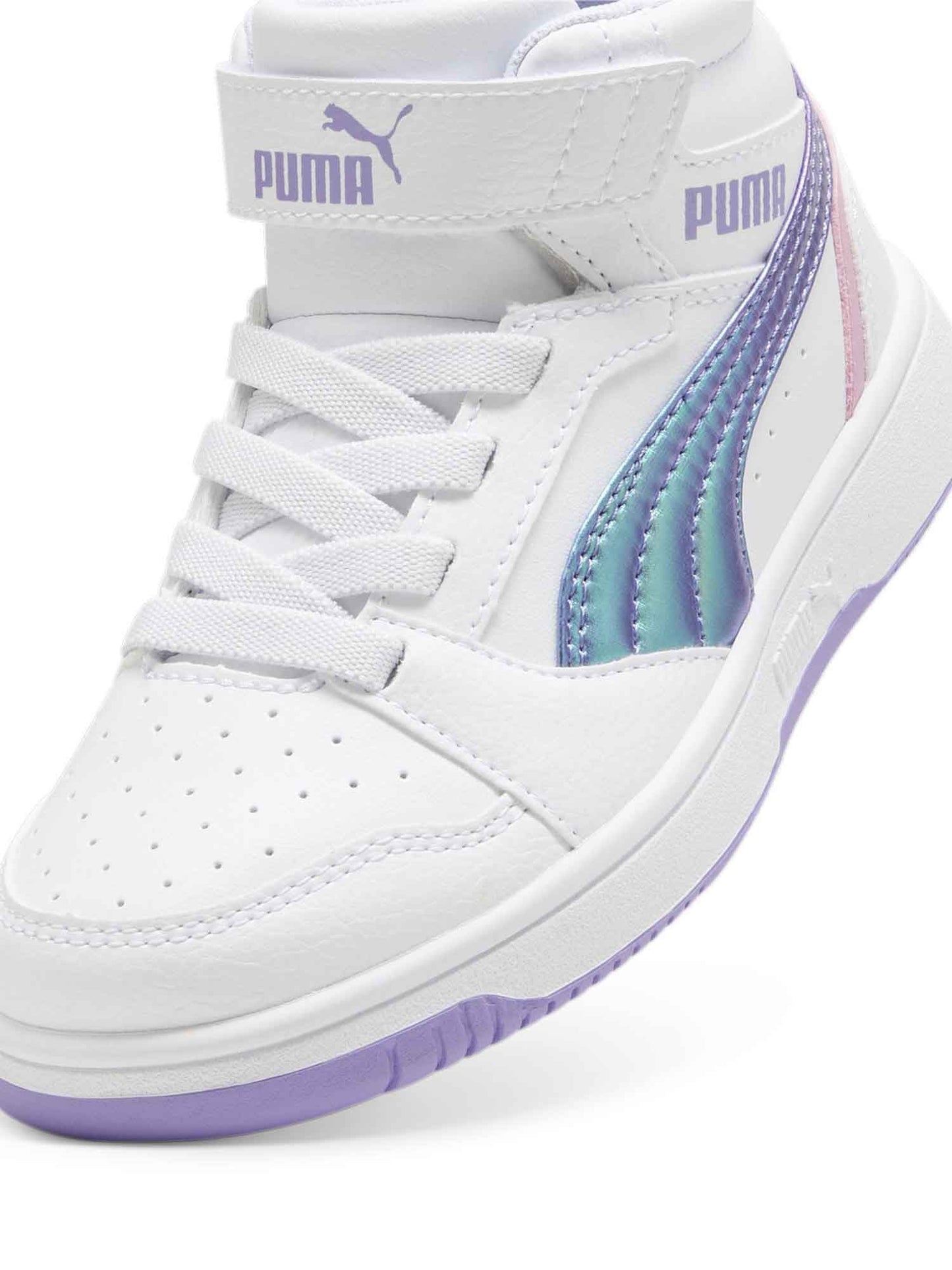 PUMA REBOUND V6 MID BOUNCY SKY AC+ PS PUMA WHITE-LAVENDER ALERT-MAUVED OUT 398726-01