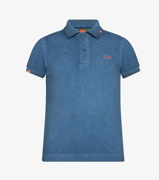 Sun68 BOY'S POLO SPECIAL DYED S/S AVIO SCURO A34343-80