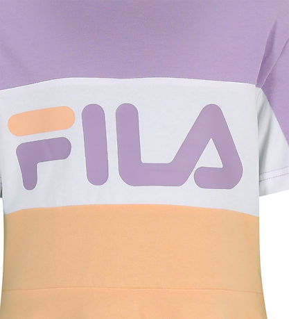 FILA LANDSBERG GRAPHIC TEE DRESS PEACH QUARTZ-VIOLA-BRIGHT WHITE FAK0320-33074