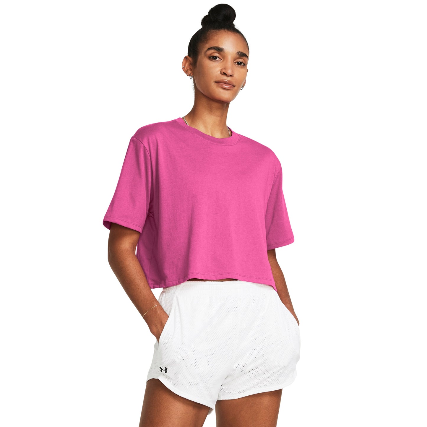 UNDER ARMOUR CAMPUS BOXY CROP SS ASTRO PINK 1383644-686