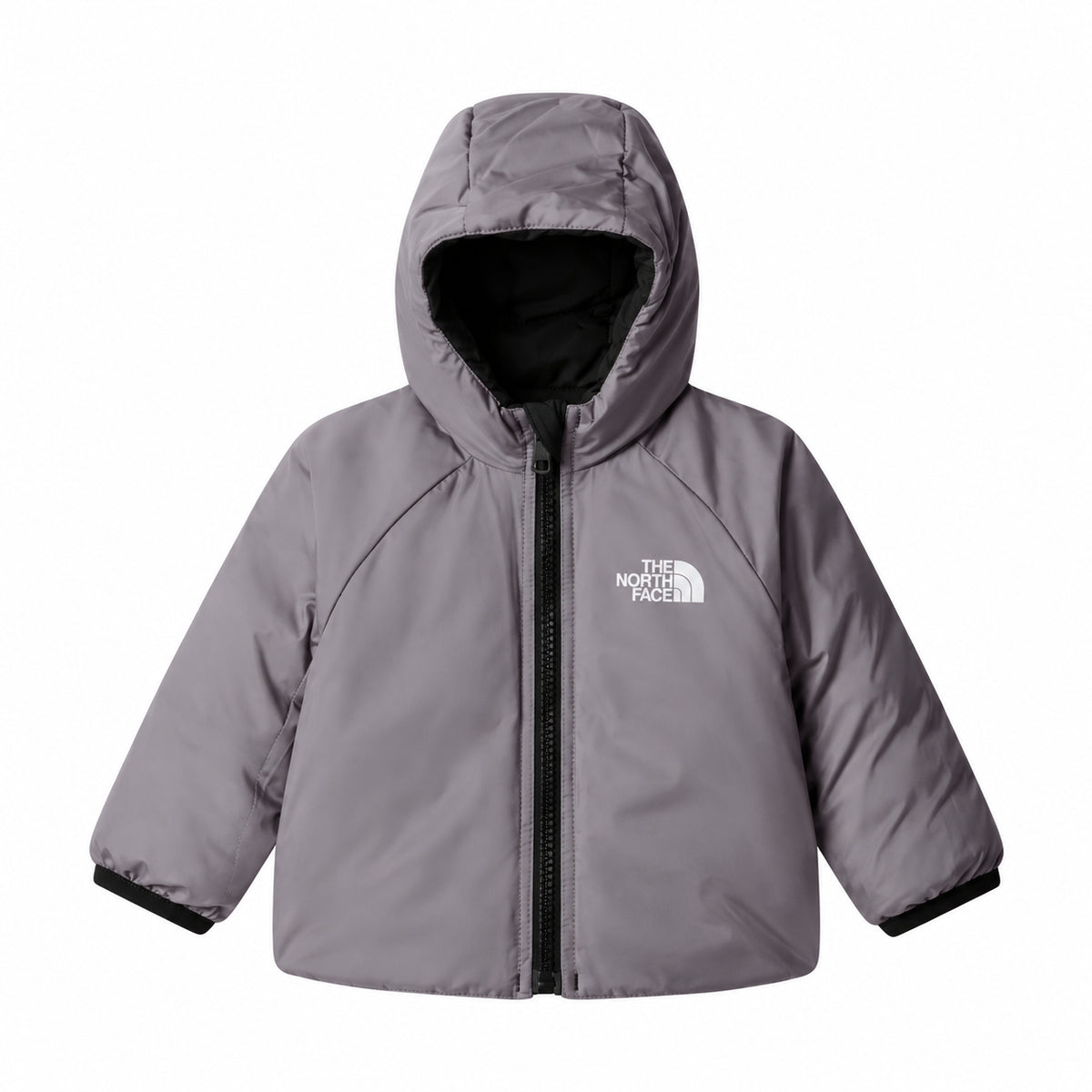The North Face Baby Reversible Perrito Giacca Imbottita Reversibile con Cappuccio Neonato Nero Grigio TNF Black Smoked Pearl 12-24 Mesi NF0A88W3WOO1