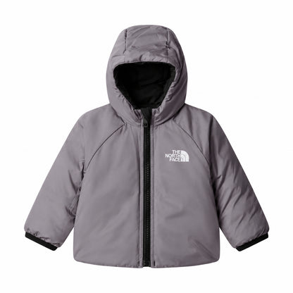 The North Face Baby Reversible Perrito Giacca Imbottita Reversibile con Cappuccio Neonato Nero Grigio TNF Black Smoked Pearl 12-24 Mesi NF0A88W3WOO1
