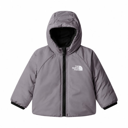 The North Face Baby Reversible Perrito Giacca Imbottita Reversibile con Cappuccio Neonato Nero Grigio TNF Black Smoked Pearl 12-24 Mesi NF0A88W3WOO1