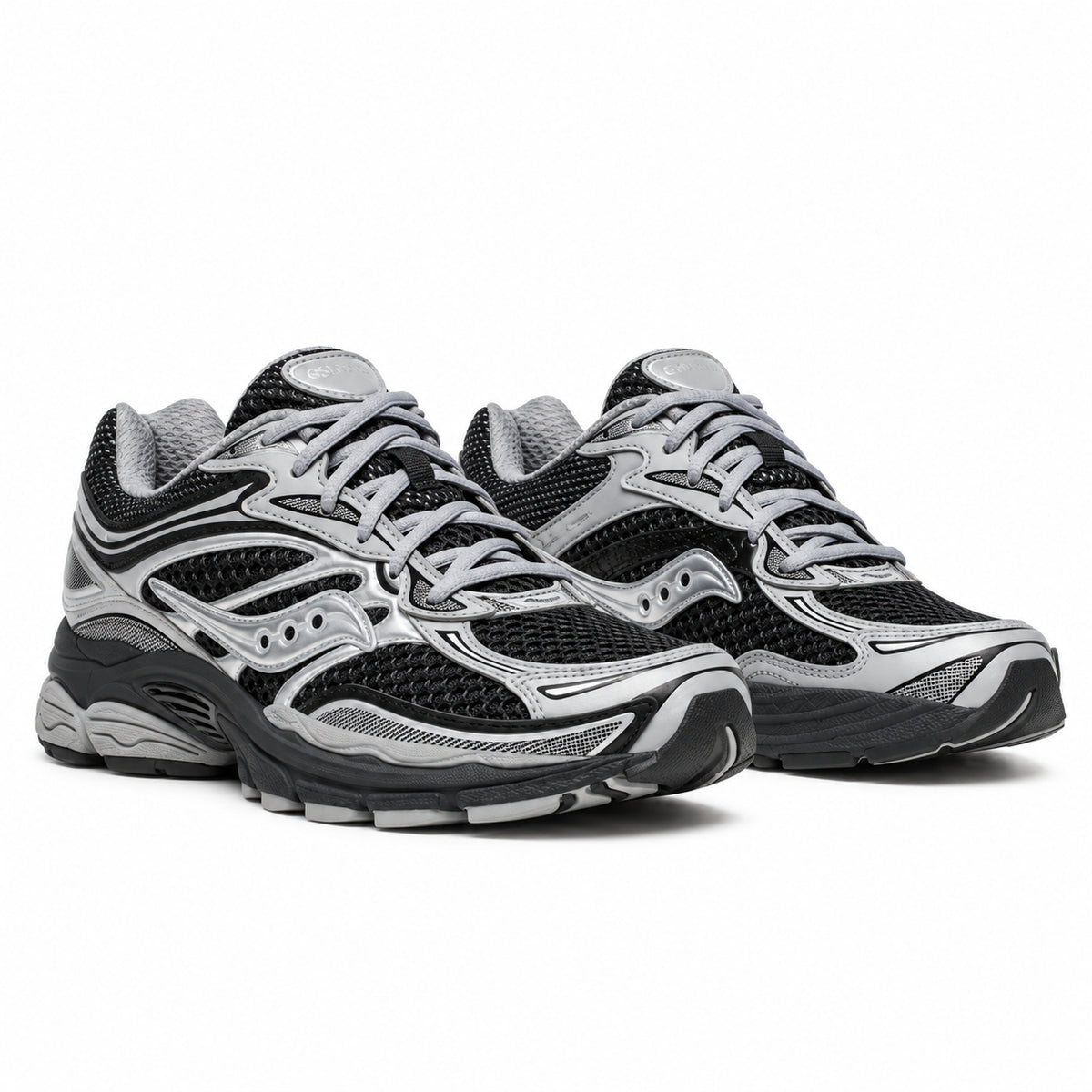 Saucony ProGrid Omni 9 Sneakers Unisex Scarpe Retro Running Uomo Donna Mesh ed Ecopelle Ammortizzazione ProGrid Nero Argento 36-46 S70739-13