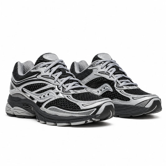 Saucony ProGrid Omni 9 Sneakers Unisex Scarpe Retro Running Uomo Donna Mesh ed Ecopelle Ammortizzazione ProGrid Nero Argento 36-46 S70739-13