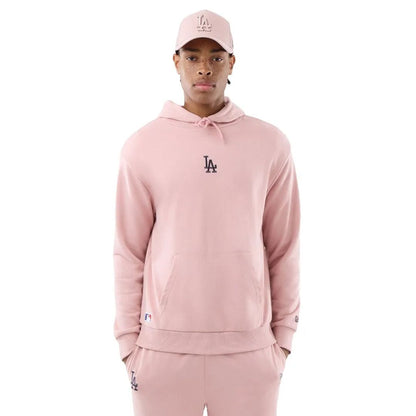 New Era LA Hoodie Oversize Felpa con Cappuccio Uomo in Fleece Rosa Rose Pâle S-XL 60897527
