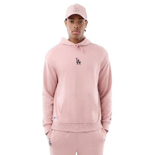New Era LA Hoodie Oversize Felpa con Cappuccio Uomo in Fleece Rosa Rose Pâle S-XL 60897527