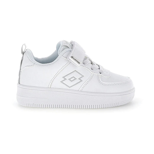 Lotto Cavaliers AMF INF S – Sneaker Bambino in Ecopelle | Bianco