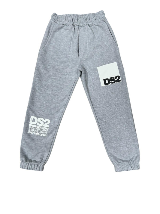 DS2 PANTALONE 100% COTONE GRIGIO MELANGE FW25K035