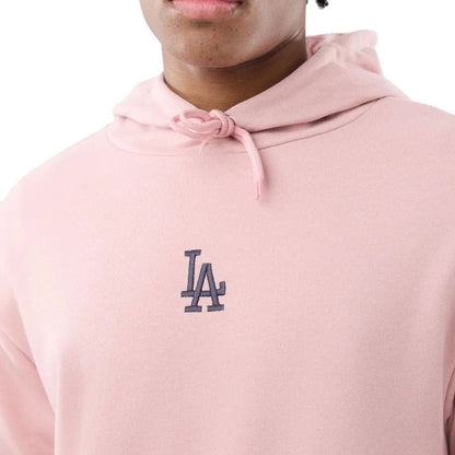 New Era LA Hoodie Oversize Felpa con Cappuccio Uomo in Fleece Rosa Rose Pâle S-XL 60897527