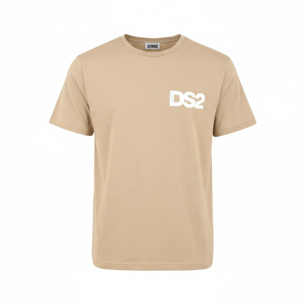 DS2 T-Shirt SS26267 manica corta colore Sabbia su sfondo bianco