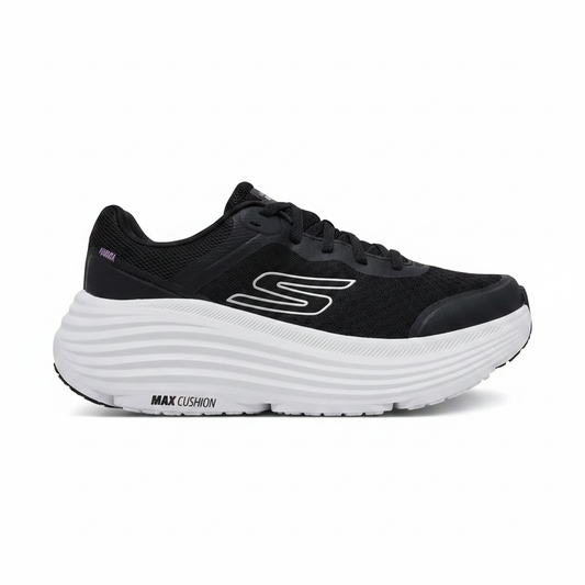 Skechers Max Cushioning Endeavour 129470 sneaker running donna Nero/Bianco su sfondo bianco