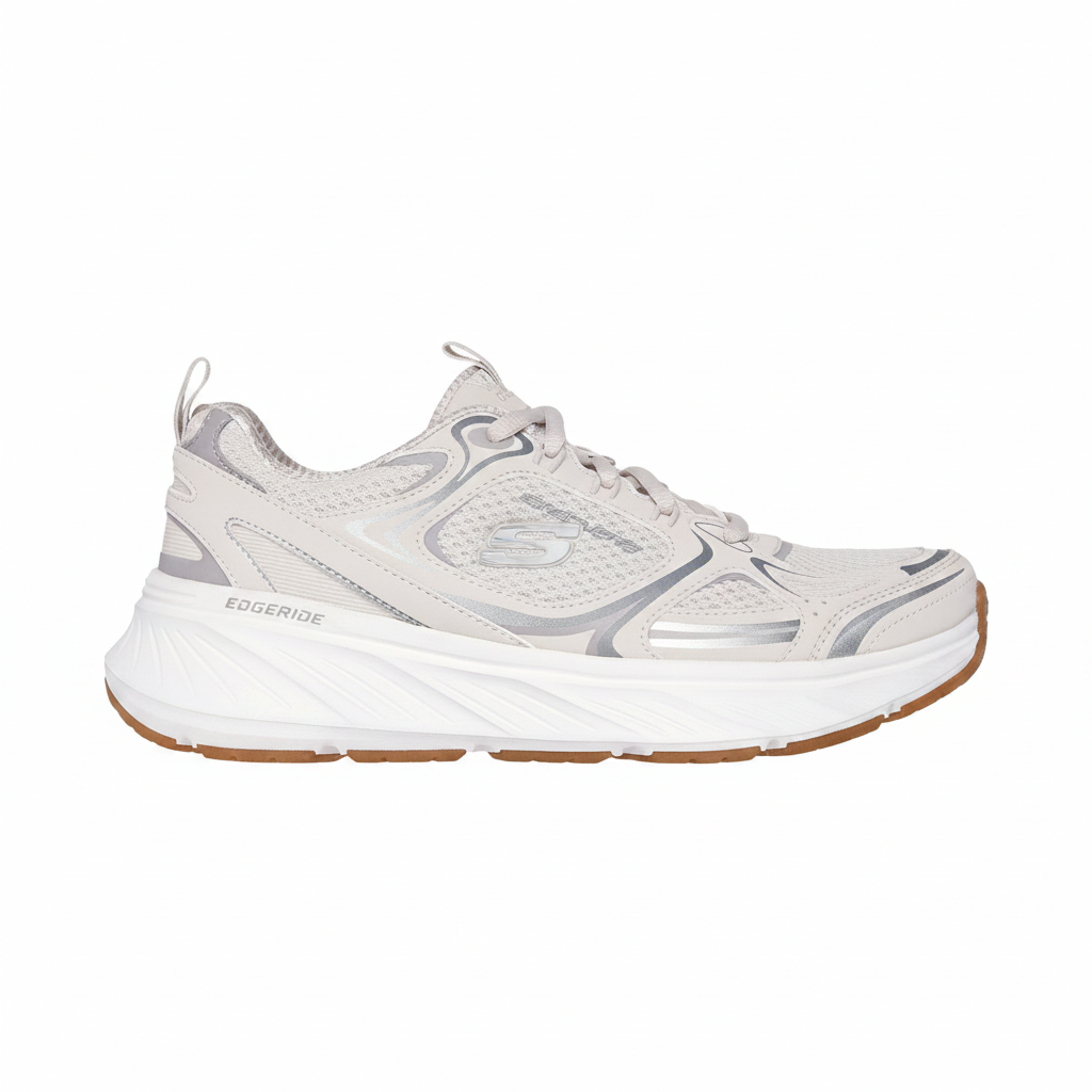 Skechers Edgeride Silver Eclipse 150475 sneaker running Naturale/Argento su sfondo bianco