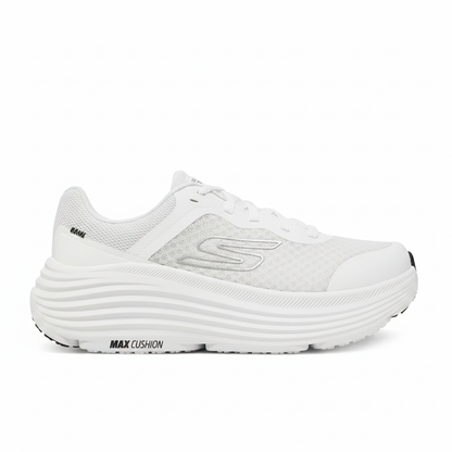 Skechers Max Cushioning Endeavour 129470 sneaker running donna Bianco/Nero su sfondo bianco
