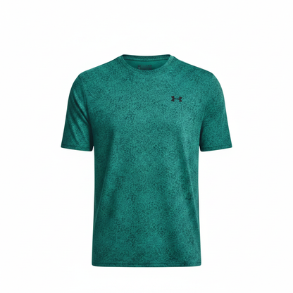 Under Armour Tech Tee Pixelate t-shirt ottanio flat lay sfondo bianco