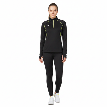 Mizuno Premium JPN Warmer Top U2EC720109 - Nero indossata