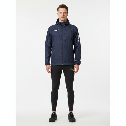Mizuno Team Sendai TRA Rain Jacket P2EE755014 - Navy indossata