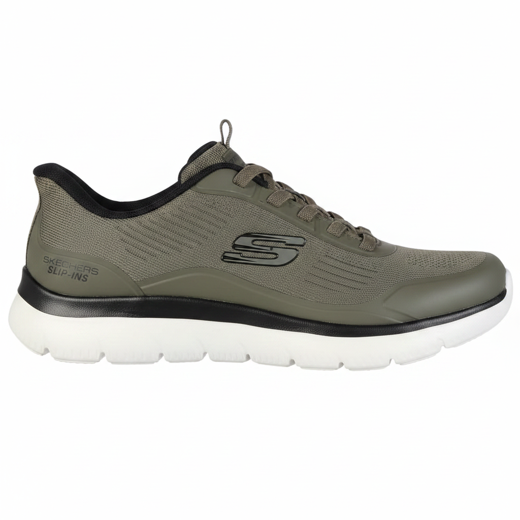 Skechers Summits Leyter 233047 sneaker uomo Verde Oliva/Nero su sfondo bianco