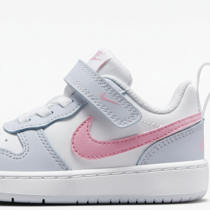 Nike Court Borough Low ESS+ TD IQ2727-101 - dettaglio Swoosh Rosa bambina