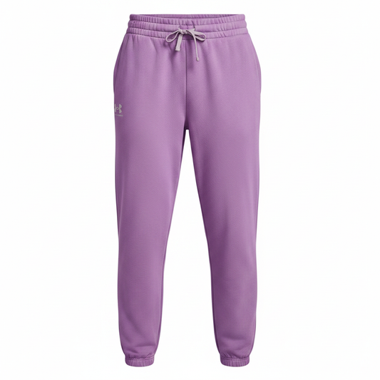 Under Armour Rival Terry Jogger 1382735-560 – Lilla, vista frontale su sfondo bianco