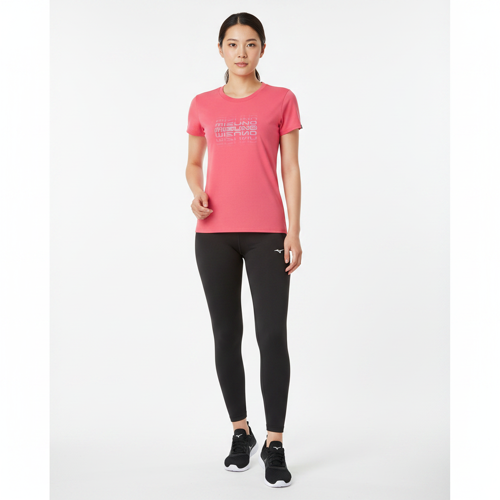 Mizuno Athletic Tee W K2GAA20263 indossata - Fragola