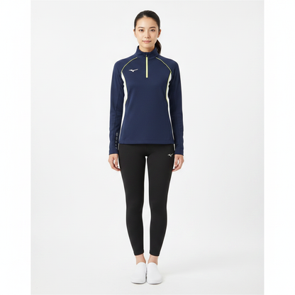 Mizuno Premium JPN Warmer Top U2EC720114 - Navy indossata