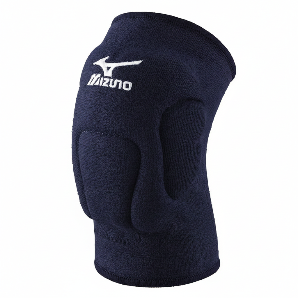 Mizuno VS1 Kneepad ginocchiera pallavolo blu navy dettaglio logo e imbottitura
