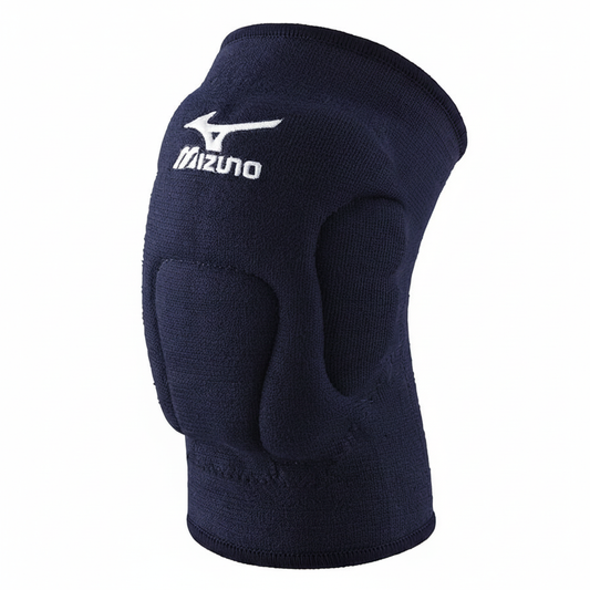 Mizuno VS1 Kneepad ginocchiera pallavolo blu navy dettaglio logo e imbottitura