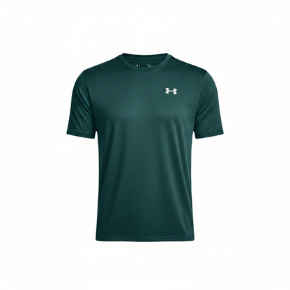 Under Armour Tech Play Short Sleeve t-shirt verdone flat lay sfondo bianco