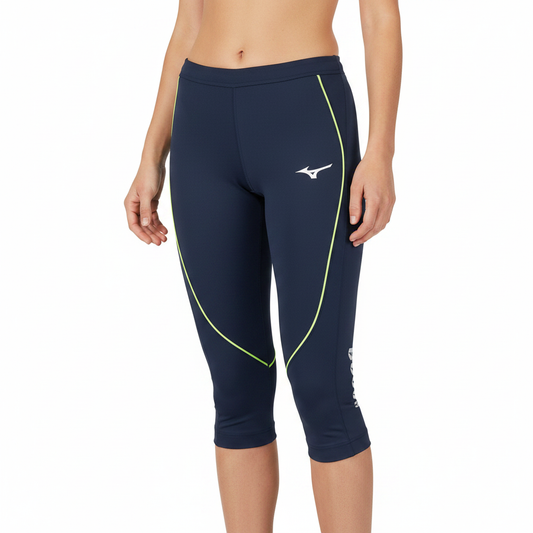 Mizuno Team Premium JPN 3/4 Tight donna leggings blu navy indossati da atleta donna
